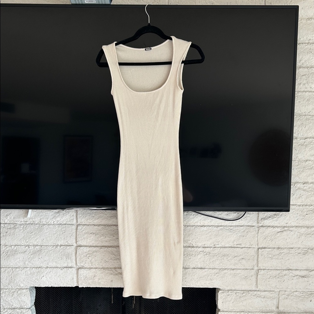 Monrow Cream Midi Dress